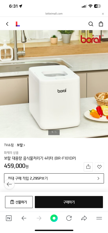 보랄 음식물처리기 BR-F101DP 새상품